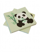 20 serviettes en papier panda 33 x 33 cm vert pastel