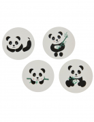12 stickers panda 4 cm autocollants ronds