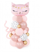 Bouquet de ballons chat rose 140 x 83 cm kit 62 pièces