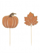 10 pics à cocktail automne citrouille et feuille