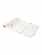 Chemin de table merveilleux Noël doré 28cm x 3m motifs sapins
