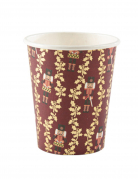 8 gobelets casse-noisette festif 255 ml en carton bordeaux