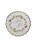 8 Assiettes en carton festonnée dorées Tradi Chic 23 cm