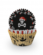 75 moules à cupcakes en papier pirate 5 x 3 cm pour anniversaire