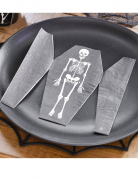 Serviettes en papier cercueil squelette, lot de 16 halloween