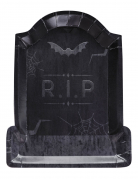 8 assiettes en carton pierre tombale rip halloween