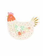 20 serviettes en papier poule de Pâques 32 x 26 cm motifs fleurs
