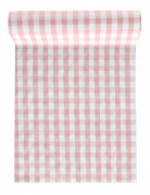 Chemin de table vichy rose 26 cm x 3 m thème guinguette