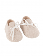 2 contenants en forme de chaussures bébé 8,5 x 4,5 cm effet lin