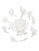 100 confettis de table baptême fleurs dorées