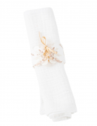 10 ronds de serviette pampas et fleurs de coton en papier blanc
