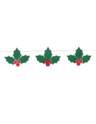 Guirlande houx de noël 3m en carton