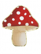16 Serviettes en papier champignon rouge et blanc 29 x 32 cm