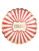 8 Assiettes en carton festonnées cirque vintage 23 cm