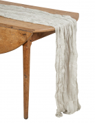 Chemin de table en cheesecloth vert de gris en gaze de coton