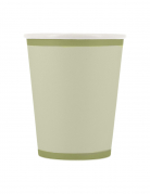 6 gobelets bi-color en carton vert de gris et vert sauge champêtre
