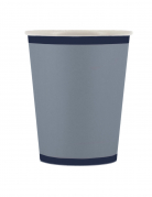 6 gobelets bi-color carton bleu orage et bleu marine 255ml pour fête