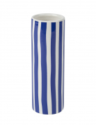 Vase en céramique bleu roi à rayures Dolce Vita 16 cm