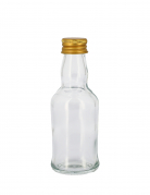 Mignonnette verre transparent et bouchon en métal doré 50ml