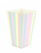8 boîtes à pop corn arc-en-ciel et or 12,5 x 7 cm en carton