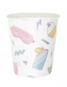 8 gobelets pyjama party 200 ml motifs girly