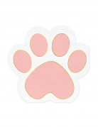 12 serviettes en papier pattes de chat rose pastel et doré