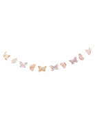 Guirlande papillon papier rose pastel 10 cm x 1,5 m ambiance féerique