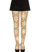 Collants à motifs flocons de Noël adulte