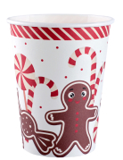 10 Gobelets motif gourmandises de Noël 27 cl en carton