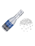 Canon à confettis champagne en papier métallisé argent 20,5 cm