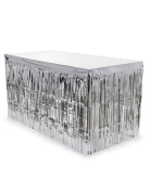 Jupe de table à franges argentées 300 x 80 cm