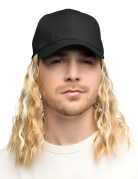 Casquette avec perruque blonde