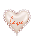 Ballon en aluminium cœur beige dentelle Love 50 x 47cm