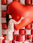 Ballon géant en aluminium cœur rouge XXL 1,36 x 1,29 m