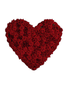 Décoration murale cœur de roses rouges 70 cm x 63 cm