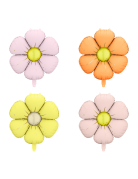 4 Ballons en aluminium Marguerite 65 cm