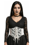 Corset élastique blanc motif papillon