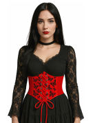 Corset élastique rouge motif papillon