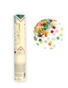 Canon à confettis étoiles en papier multicolores 20 cm