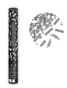 Canon à confettis bandes métalliques argentées 40 cm