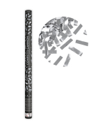 Canon à confettis bandes métalliques argentées 80 cm