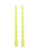 2 Bougies chandelles torsadées jaune 25 cm