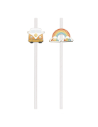 10 Pailles en carton Hippie Party 19.7 cm