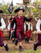 Déguisement Pirate bordeaux et noir luxe garçon