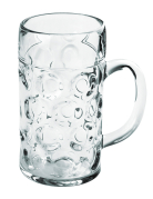 Chope à bière plastique transparente 1 L