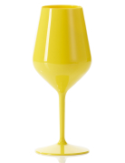 Verre à vin sur pied plastique jaune 47 cl