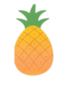 20 Serviettes en papier ananas 18,5 x 10,2 cm