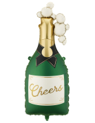 Ballon aluminium bouteille de champagne vert foncé 34 x 93 cm